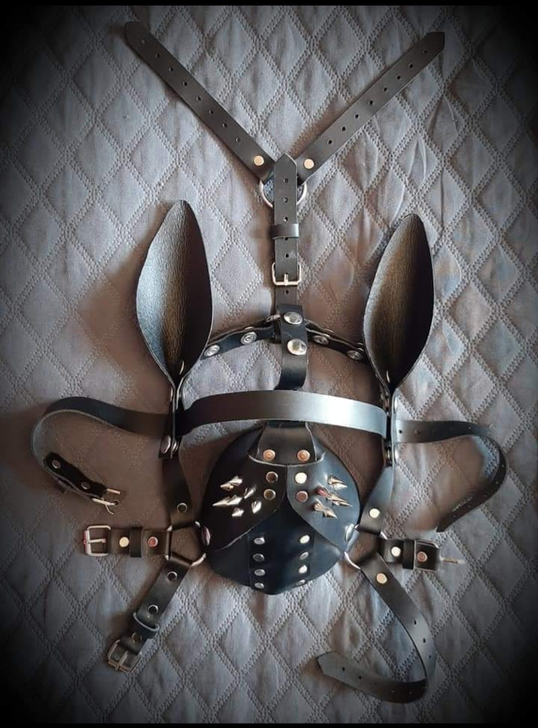 Leather Puppy Play Mask-upgradeable-BDSM KINK-genuine equipment