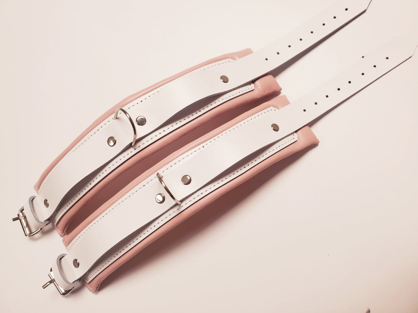 RESTRAINT SET-padded LUXURY-genuine BDSM KINK play-PINK and WHITE