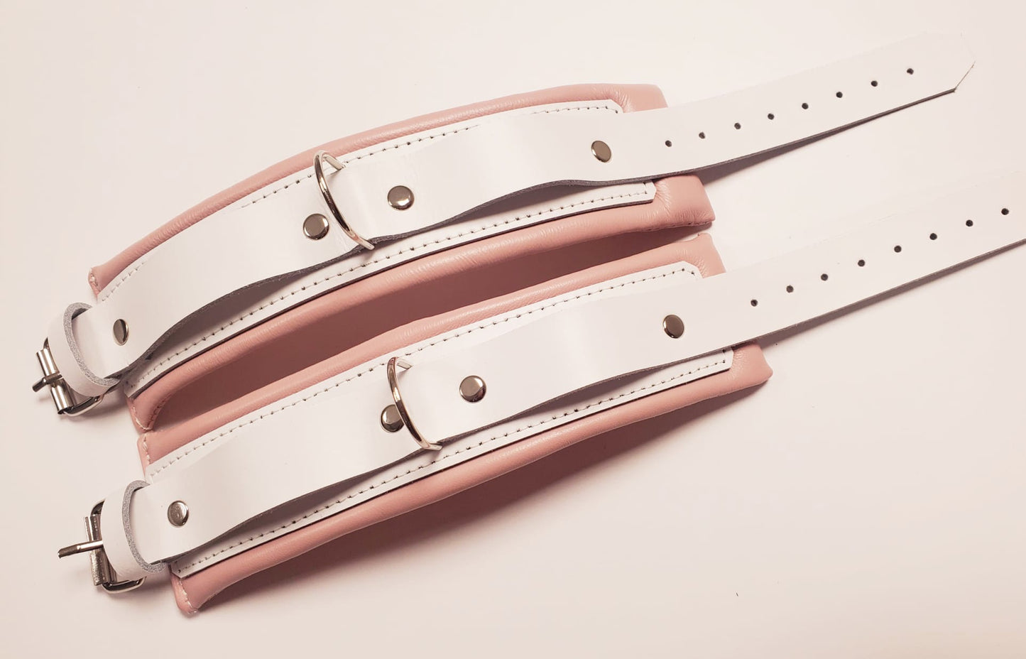 RESTRAINT SET-padded LUXURY-genuine BDSM KINK play-PINK and WHITE