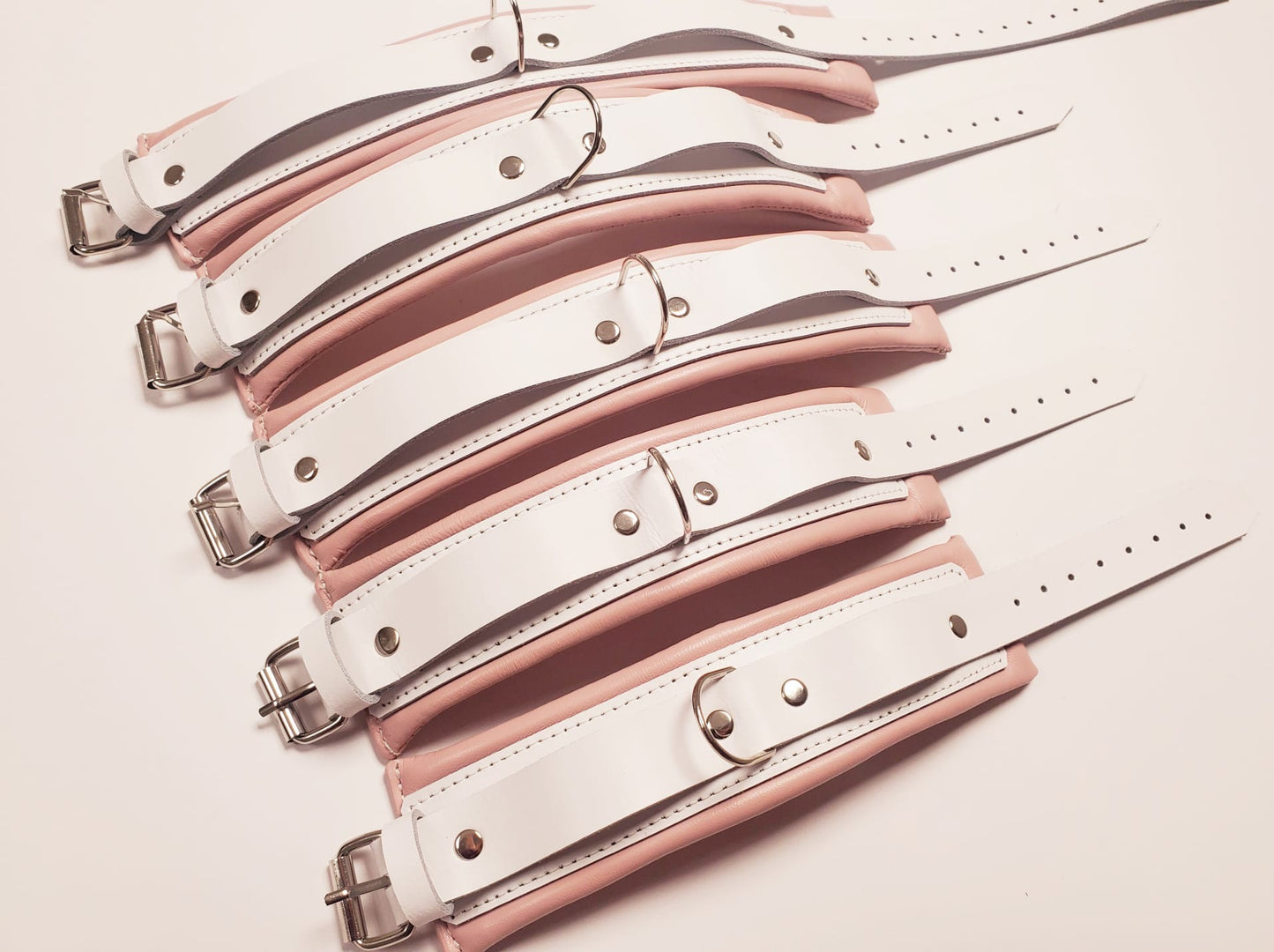 RESTRAINT SET-padded LUXURY-genuine BDSM KINK play-PINK and WHITE