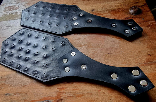 SPANKING PADDLE REAL LEATHER PAIR